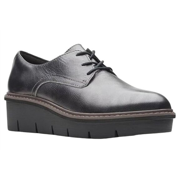 Clarks Shoes - CLARKS / Airabell / Womens / Tye Oxford / Gunmetal / Leather / Size 12